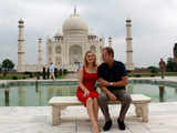 Poland PM with his wife visit Taj Mahal