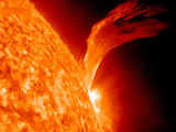 Solar flare turning away from earth