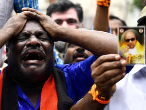 DMK supporter crying