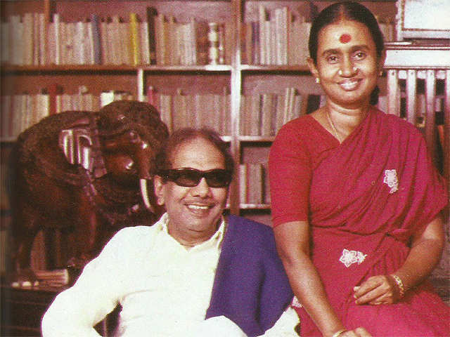 Karunanidhi and Dayalu Ammal