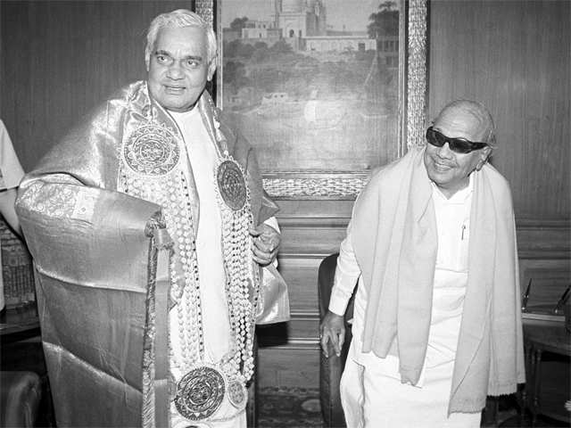 Atal Bihari Vajpayee with Karunanidhi