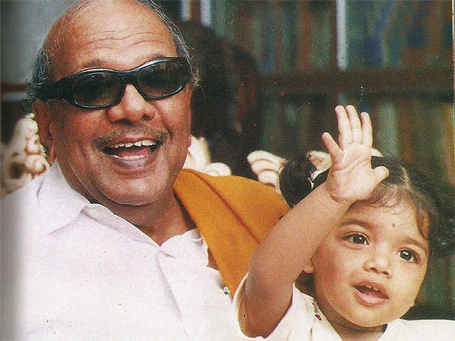 Karunanidhi with a child