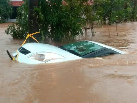 Submerged car