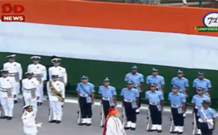 PM Narendra Modi inspects guard of honour at Red Fort.