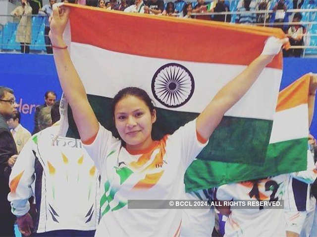 Kabaddi Player India Sports Fan With Indian Flag T-Shirt