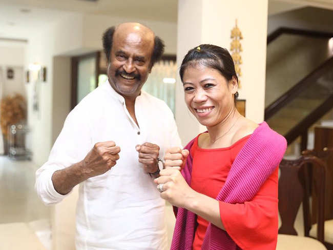 Boxing icon Mary Kom visits Rajinikanth