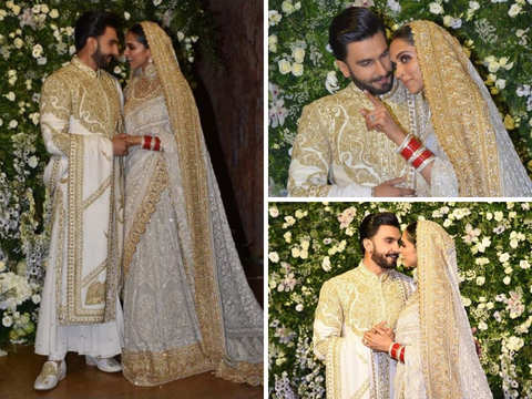 Black Is The New Black - Deepika, Ranveer Stun In Ivory & Gold At Mumbai  Reception; Padukones Sport White, Bhavnanis In Black