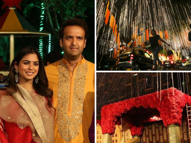 Mukesh Ambani Antilia Decked Up With Flowers And Diyas For Isha Ambani