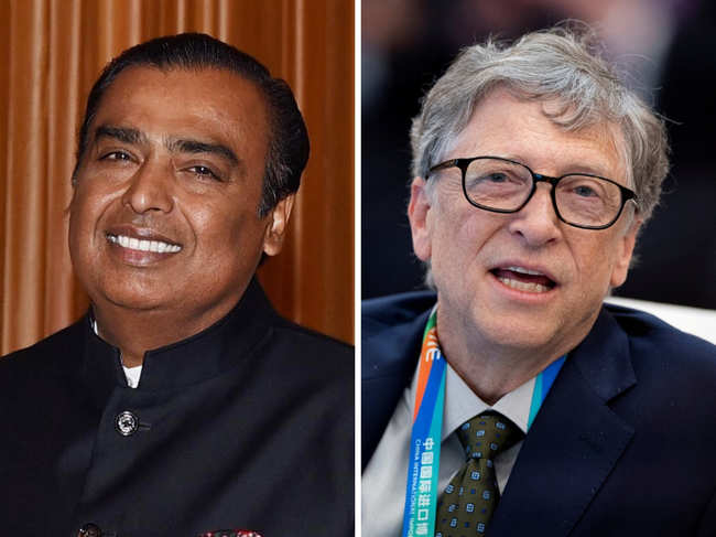 Mukesh Ambani and Bill Gates