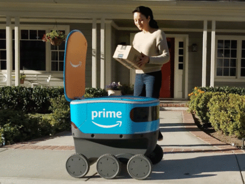 Amazon scout delivery store robot