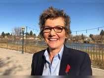 FILE PHOTO: Mary Daly, President of the Federal Reserve Bank of San Francisco, poses after giving a speech on the U.S. economic outlook, in Idaho Falls