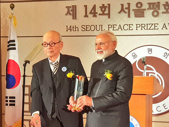 PM Modi receives Seoul Peace Prize