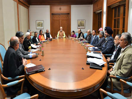 Visuals from the high level meeting on security chaired by Prime Minister Narendra Modi at 7 Lok Kalyan Marg