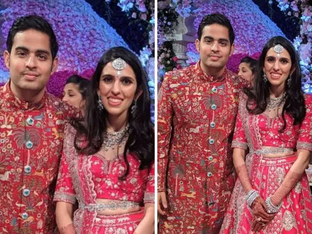 Ambani Reception Akash Shloka Can T Stop Smiling Madhuri Dixit