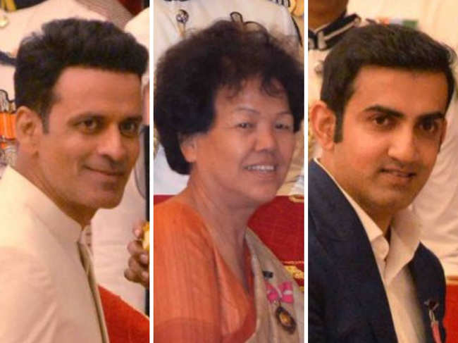 Manoj Bajpayee, Bachendri Pal and Gautam Gambhir