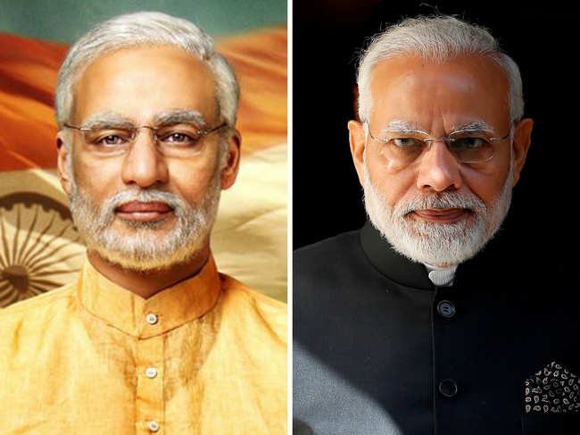 Vivek Oberoi and Narendra Modi (R)