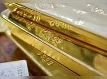 Gold bars are seen at the Kazakhstan's National Bank vault in Almaty