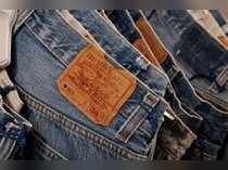 The Levi's tag is seen on pants hanging in a Levi Strauss store in New York