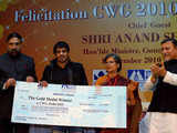 Anand Sharma felicitates wrestler Sushil Kumar