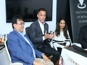 Kevin Harrington from Shark Tank (center)and the Co-founder of The New Shop Aastha Almast (Right)