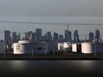 FILE PHOTO: Crude oil tanks at Enbridge's terminal are seen in Sherwood Park