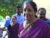 Defence Minister Nirmala Sitharaman casts her vote in Jayanagar of Bangalore