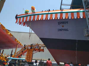 Navy chief launches new guided missile destroyer 'INS Imphal'
