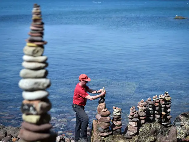 Here S How Stone Stackers Defy Gravity At European Championships Here S How Stone Stackers Defy Gravity At European Championships Stacking The Economic Times