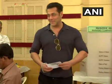 Actor Salman Khan casts his vote