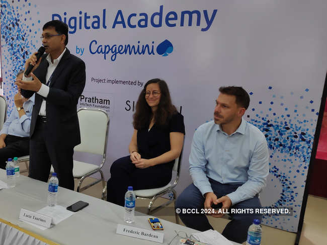 Ashwin Yardi, CEO of Capgemini in India, addressing the attendees at the launch of the Digital Academy in Mumbai