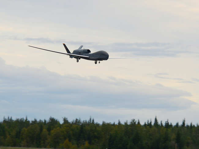 RQ-4A Global Hawk can stay aloft for 34 hours.