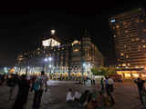 The illuminated Taj Mahal Hotel