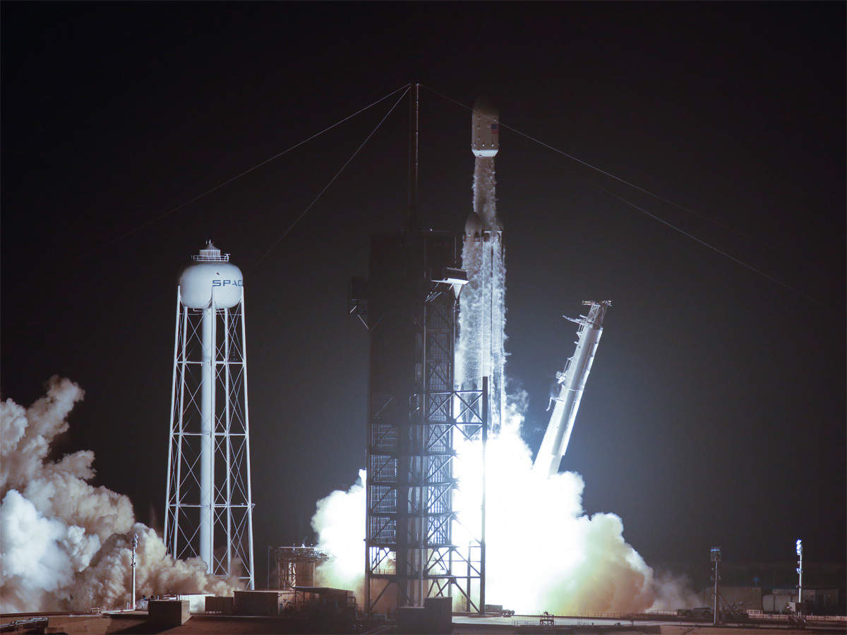 Spacex Launches Hefty Rocket With 24 Satellites The Economic Times - 