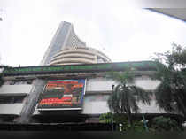Mumbai: The stock market index on a display screen at the Bombay Stock Exchange ...
