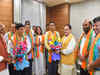 Goa CM meets Amit Shah, 10 Congress MLAs formally join BJP
