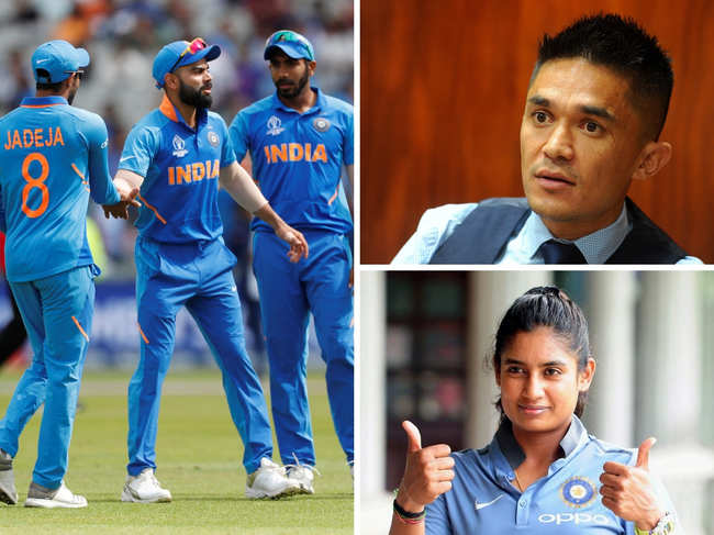 ​Experts from various fields like Sunil Chhetri (top right) and Mithali Raj (bottom right) showed their sporting spirit for Virat Kohli (Left) and teammates.