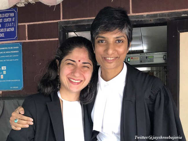 Human Rights activist Jayshree Bajoria shared an image of Arundhati Katju and Menaka Guruswamy before Supreme Court's Section 377 ruling in 2018.