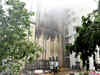 Cooling operations on at fire-hit MTNL building in Mumbai