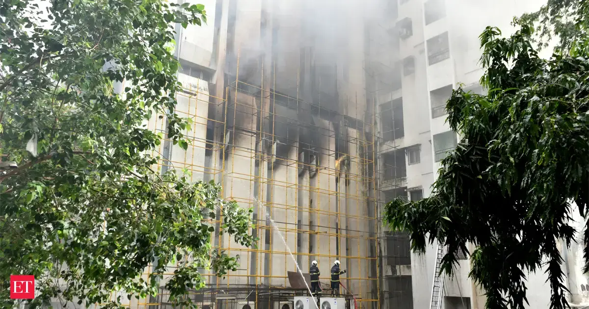 Cooling operations on at fire-hit MTNL building in Mumbai - The ...