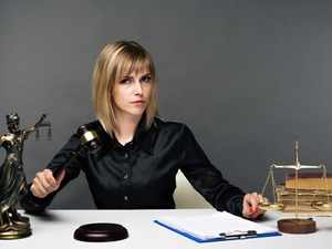 young-fair-woman-judge-works-in-her-office-picture-id1163137231