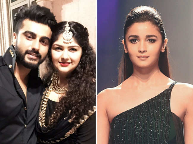 ​Anshula (C), sister of Arjun Kapoor (L), confirmed that Bollywood actors like Varun Dhawan and Alia Bhatt (R) have come onboard to support the venture.