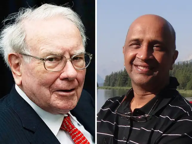 Warren Buffett's (L) use of Cinderella in his letter to the shareholders still resonates in S Sriniwasan's (R) mind.