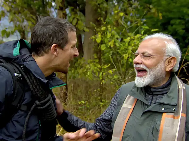 Narendra Modi spoke about his life and the environment with Bear Grylls on the show.