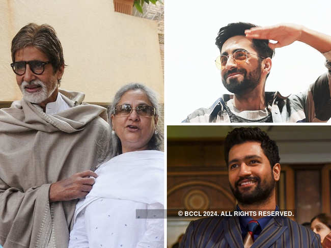 (From left clockwise) ​Amitabh Bachchan and wife Jaya sent a bouquet and hand-written notes to Ayushmann Khurrana and Vicky Kaushal.