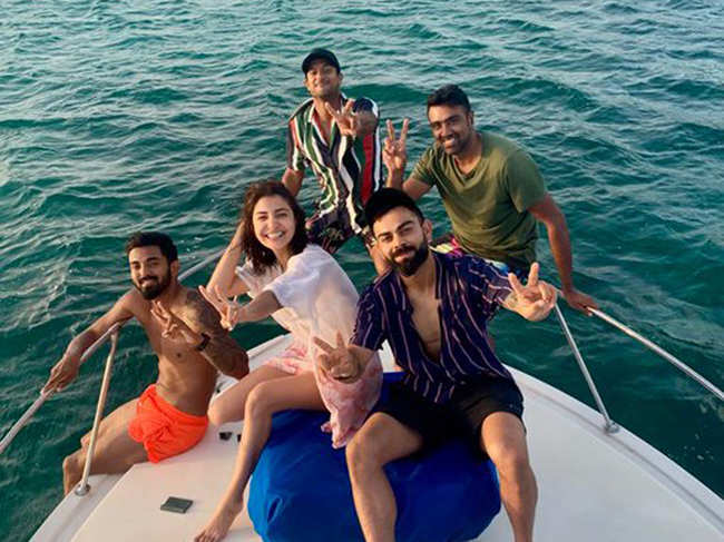 The cricketers and Anushka were seen spending some quality time at Antigua's Jolly Beach?.