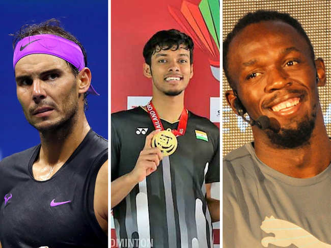 Chirag Shetty (C)​ is hoping to follow in Rafael Nadal (L) and Usain Bolt's (R) ​footsteps by emulating them​.