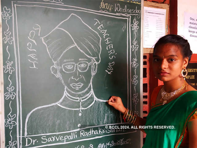 Free Vector  Hand drawn art watercolor doctor sarvepalli radhakrishnan  with teachers day design