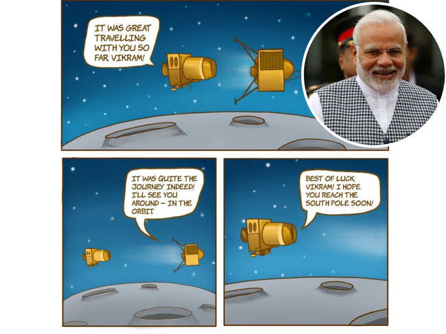 ISRO shares adorable Chandrayaan-2 cartoon hours ahead of landing; an  'excited' PM Modi urges India to watch - The Economic Times