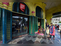 Lucknow: A Cafe Coffee Day (CCD) outlet is seen open as usual at Hazratganj in L...