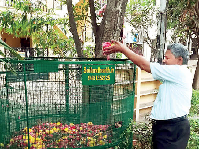 ​The compost made is sold by the temple to the devotees for a minimal price​.